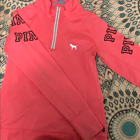 PINK Victoria's Secret Tops Pink Hot Pink Quarter Zip Poshmark